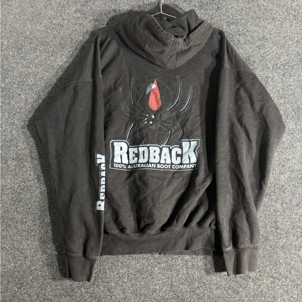 Redback Boot Company Hoodie Black Widow Graphic Black Cotton Streetwear Men XXL